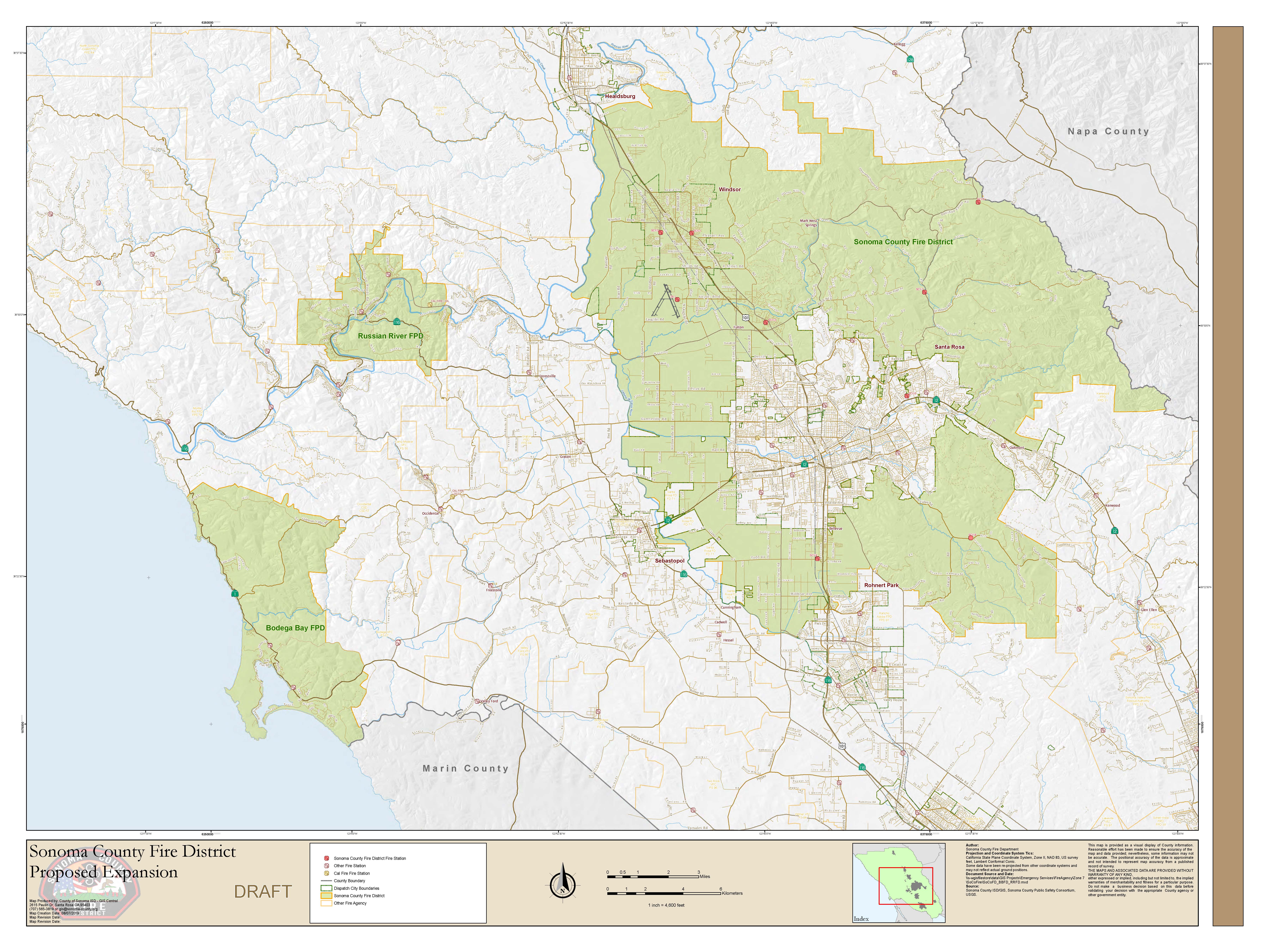Sonoma County Fire  RR BB Map
